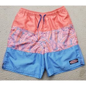 Vineyard Vines Trunks Shorts Mens‎ Large Multi Palm Leaf Print Patch Logo Slit